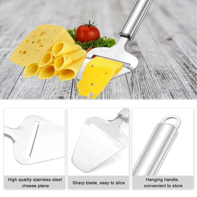 WarmHut Cheese Slicer with Wire, WarmHut Stainless Steel Cheese Slicer Set and Cheese Cutter Plane for Soft, Semi-hard, Hard Cheeses Kitchen Tool, Set of 2 - Image 3